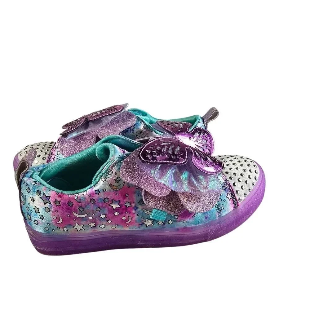 Skechers Kids Sneakers with Pink and Purple Butterfly